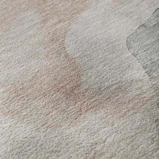 Salmon And Gray Abstract Washable Area Rug With UV Protection Photo 8
