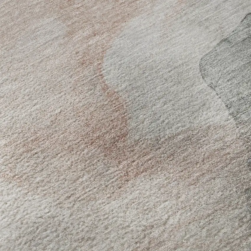 Salmon And Gray Abstract Washable Area Rug With UV Protection Photo 8