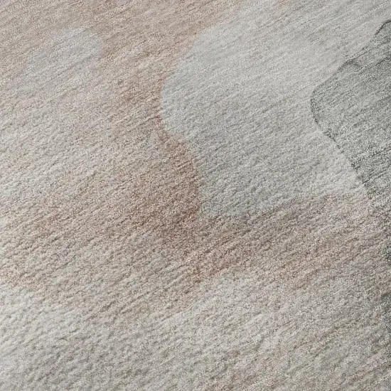 Salmon And Gray Abstract Washable Area Rug With UV Protection Photo 8