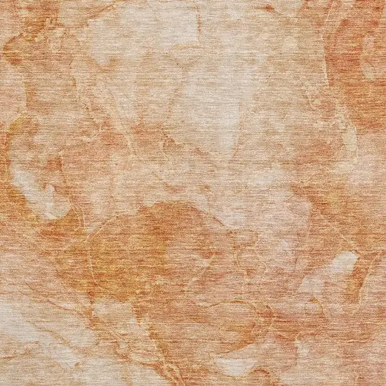 Salmon And Ivory Abstract Washable Area Rug With UV Protection Photo 4