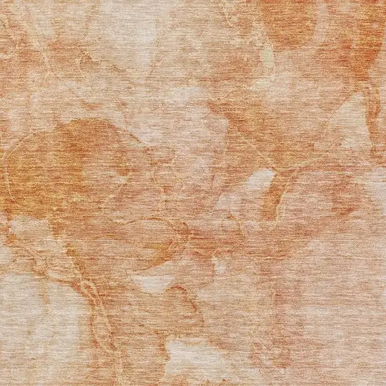 Salmon And Ivory Abstract Washable Area Rug With UV Protection Photo 5