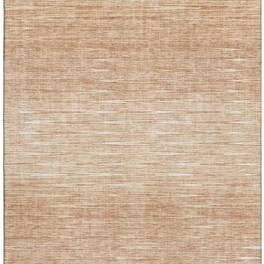 Salmon And Ivory Abstract Washable Area Rug With UV Protection Photo 5