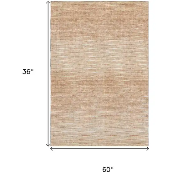 Salmon And Ivory Abstract Washable Area Rug With UV Protection Photo 3