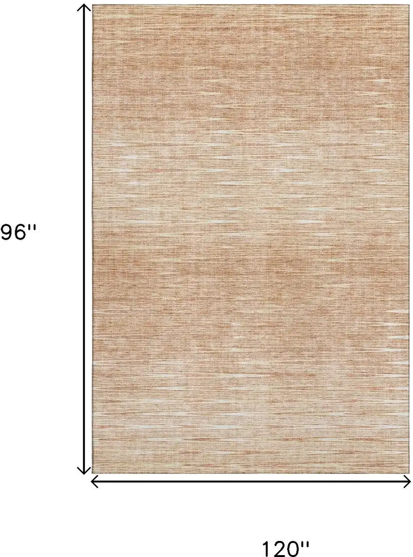 Salmon And Ivory Abstract Washable Area Rug With UV Protection Photo 3