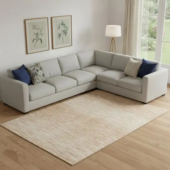 Salmon And Ivory Abstract Washable Area Rug With UV Protection Photo 1