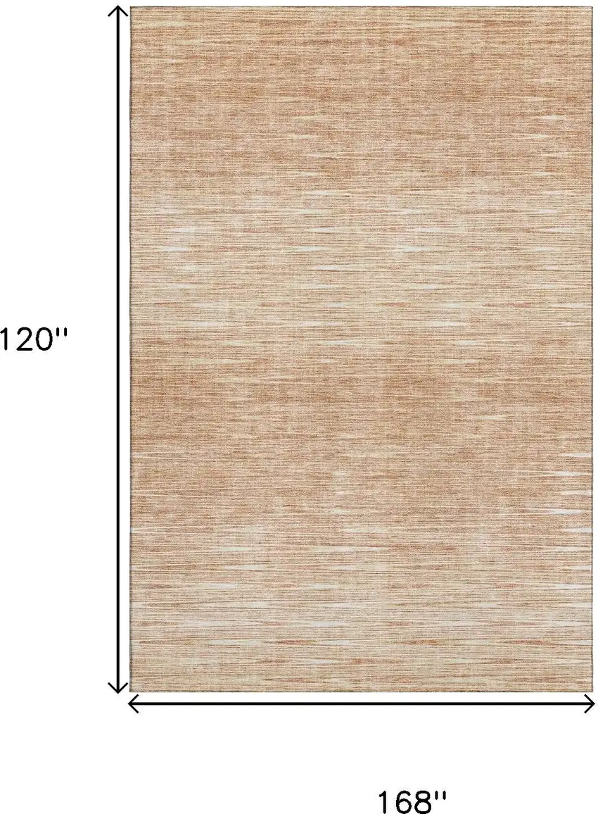 Salmon And Ivory Abstract Washable Area Rug With UV Protection Photo 3