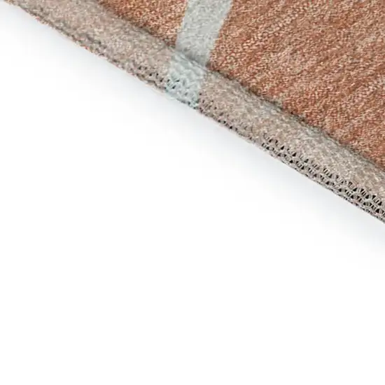 Salmon And Ivory Abstract Washable Area Rug With UV Protection Photo 8