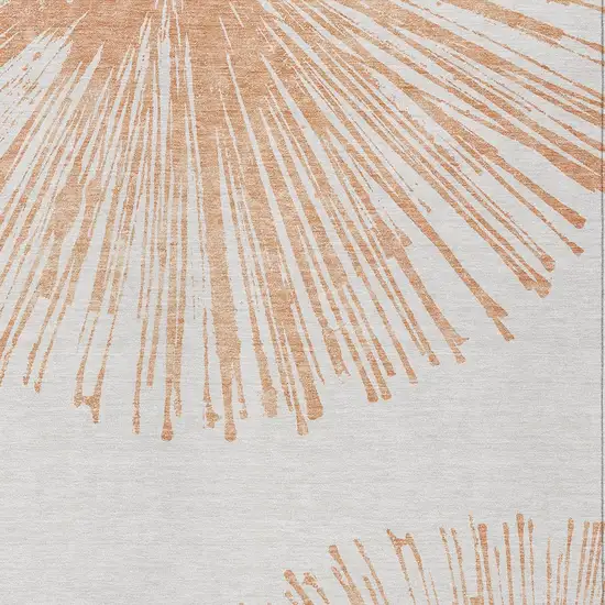 Salmon And Ivory Abstract Washable Indoor Outdoor Area Rug Photo 6