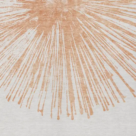 Salmon And Ivory Abstract Washable Indoor Outdoor Area Rug Photo 6