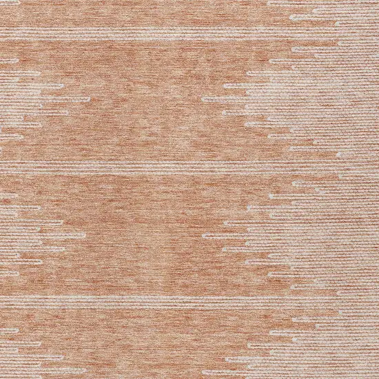 Salmon And Ivory Abstract Washable Indoor Outdoor Area Rug Photo 6