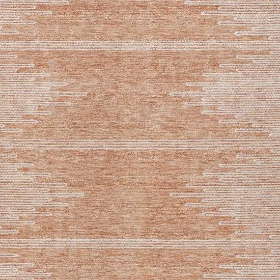 Salmon And Ivory Abstract Washable Indoor Outdoor Area Rug Photo 6