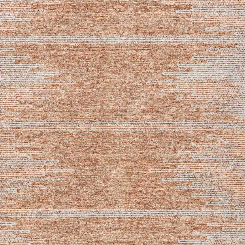 Salmon And Ivory Abstract Washable Indoor Outdoor Area Rug Photo 6