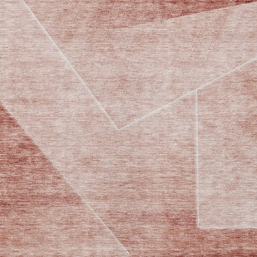 Salmon And Ivory Abstract Washable Indoor Outdoor Area Rug Photo 5