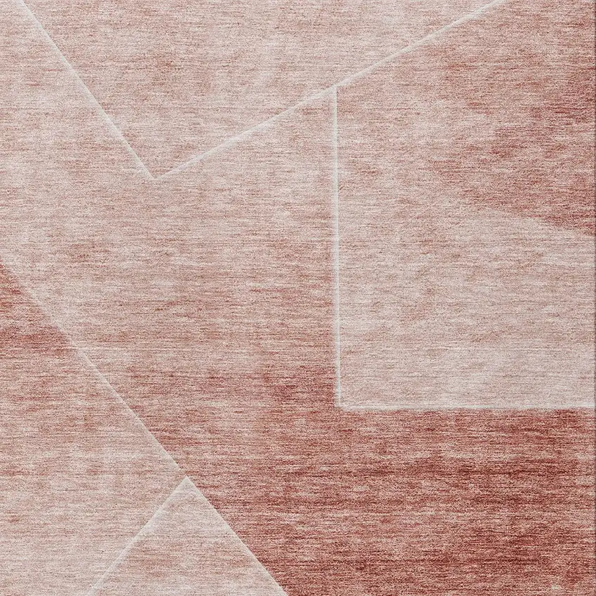 Salmon And Ivory Abstract Washable Indoor Outdoor Area Rug Photo 6