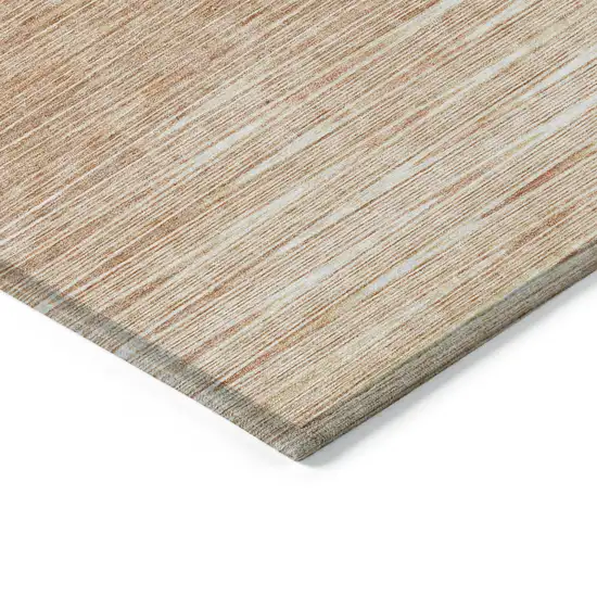 Salmon And Ivory Abstract Washable Indoor Outdoor Area Rug Photo 4