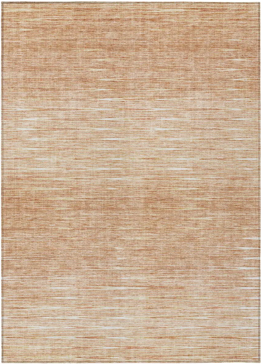 Salmon And Ivory Abstract Washable Indoor Outdoor Area Rug Photo 2