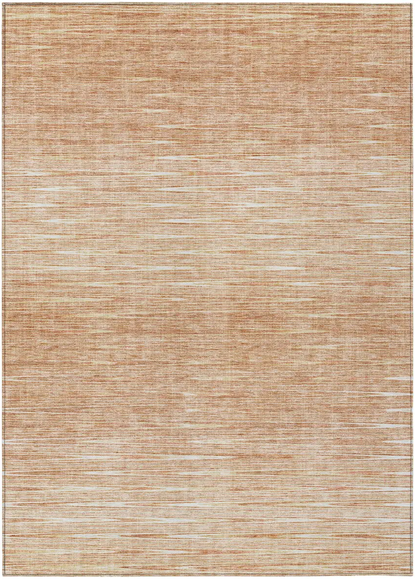 Salmon And Ivory Abstract Washable Indoor Outdoor Area Rug Photo 2