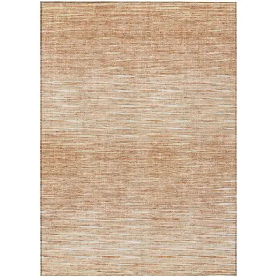 Salmon And Ivory Abstract Washable Indoor Outdoor Area Rug Photo 2