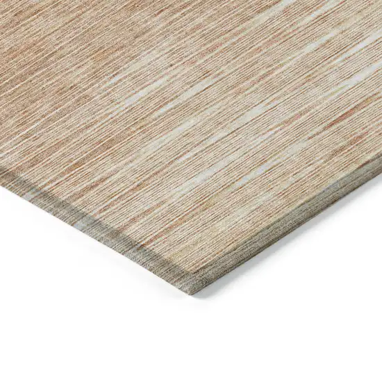 Salmon And Ivory Abstract Washable Indoor Outdoor Area Rug Photo 5