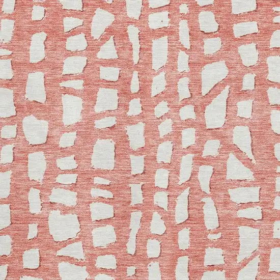 Salmon And Ivory Cobblestone Washable Area Rug With UV Protection Photo 3