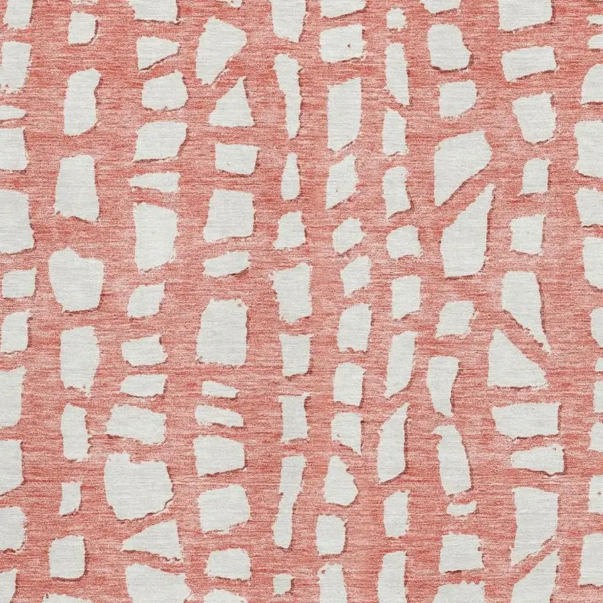 Salmon And Ivory Cobblestone Washable Area Rug With UV Protection Photo 3