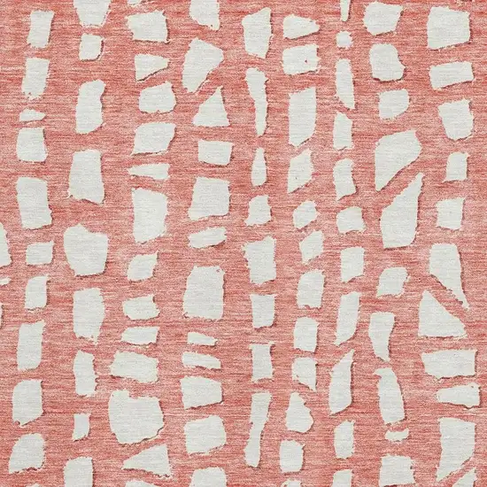 Salmon And Ivory Cobblestone Washable Area Rug With UV Protection Photo 3
