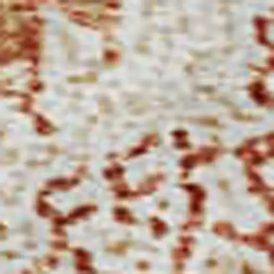 Salmon And Ivory Damask Washable Area Rug With UV Protection Photo 2