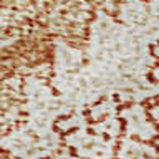 Salmon And Ivory Damask Washable Area Rug With UV Protection Photo 3