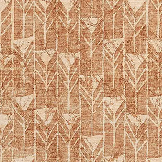 Salmon And Ivory Geometric Washable Area Rug With UV Protection Photo 3