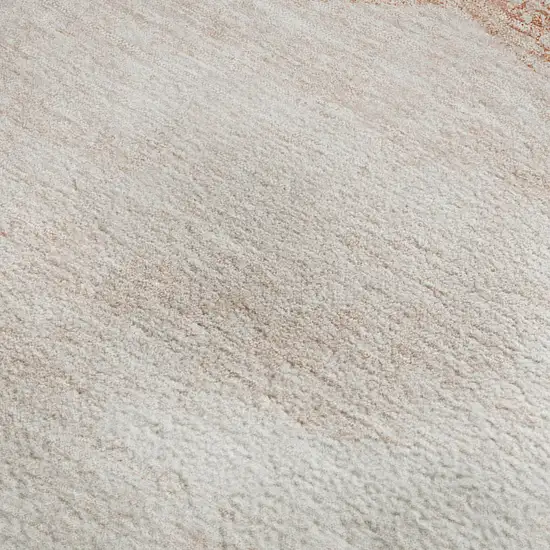 Salmon And Ivory Geometric Washable Area Rug With UV Protection Photo 3