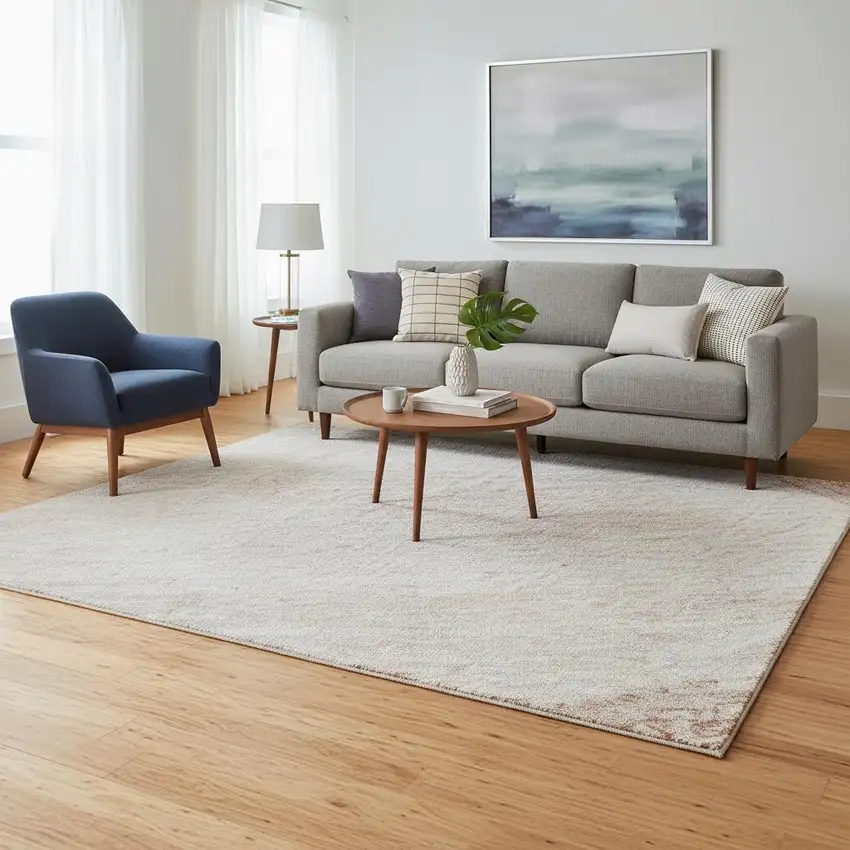 Salmon And Ivory Geometric Washable Area Rug With UV Protection Photo 2