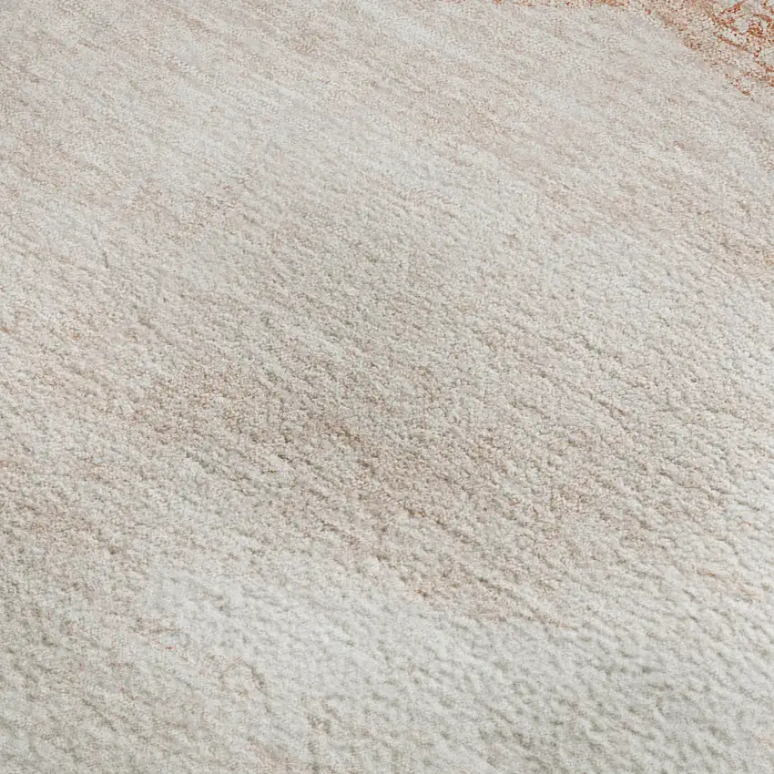 Salmon And Ivory Geometric Washable Area Rug With UV Protection Photo 3