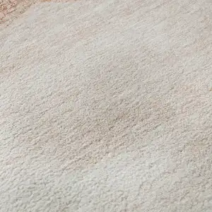 Photo of Salmon And Ivory Geometric Washable Area Rug With UV Protection