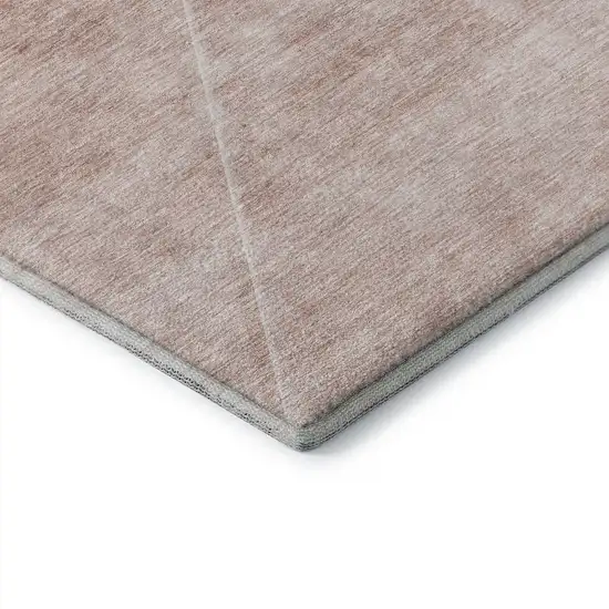 Salmon And Ivory Geometric Washable Area Rug With UV Protection Photo 8