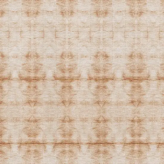 Salmon And Ivory Geometric Washable Area Rug With UV Protection Photo 3