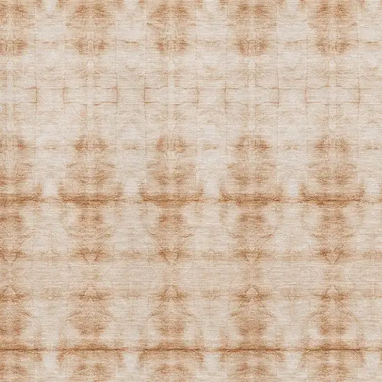 Salmon And Ivory Geometric Washable Area Rug With UV Protection Photo 3