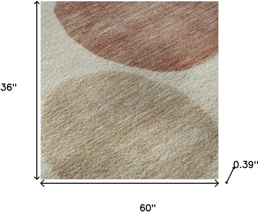 Salmon And Ivory Geometric Washable Area Rug With UV Protection Photo 9