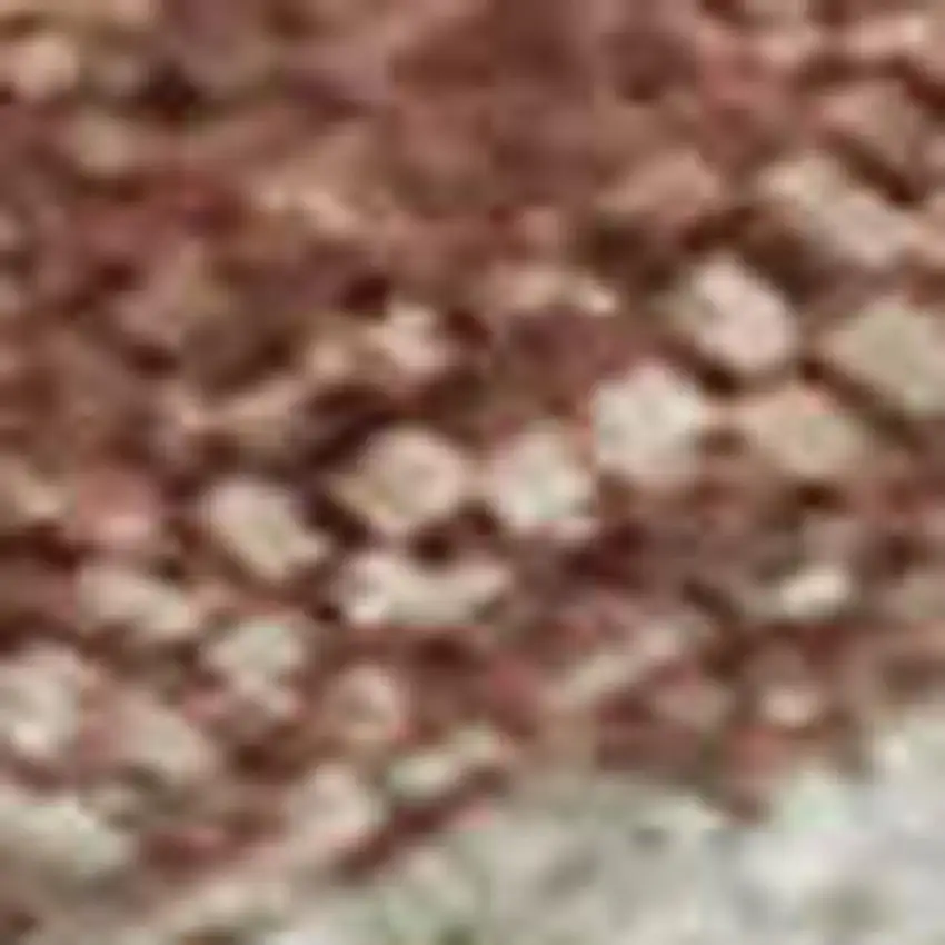 Salmon And Ivory Geometric Washable Area Rug With UV Protection Photo 4