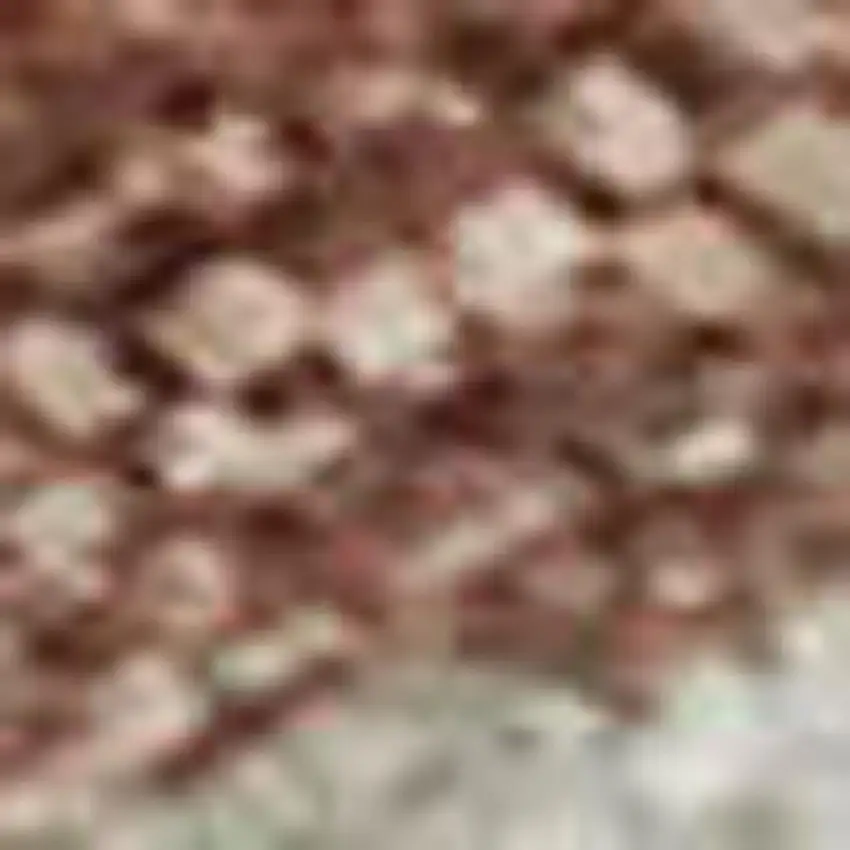 Salmon And Ivory Geometric Washable Area Rug With UV Protection Photo 1