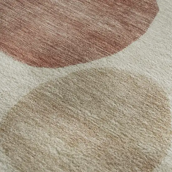 Salmon And Ivory Geometric Washable Area Rug With UV Protection Photo 3