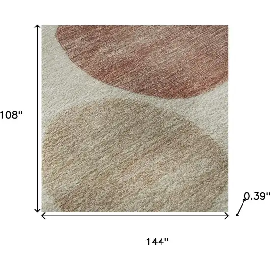 Salmon And Ivory Geometric Washable Area Rug With UV Protection Photo 8