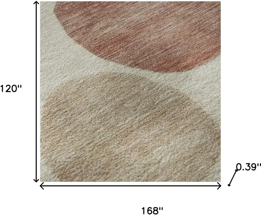 Salmon And Ivory Geometric Washable Area Rug With UV Protection Photo 8