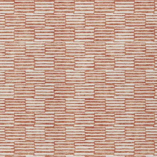 Salmon And Ivory Geometric Washable Indoor Outdoor Area Rug Photo 7