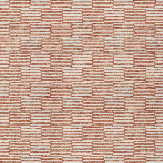 Salmon And Ivory Geometric Washable Indoor Outdoor Area Rug Photo 7