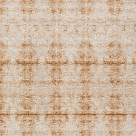 Salmon And Ivory Geometric Washable Indoor Outdoor Area Rug Photo 6