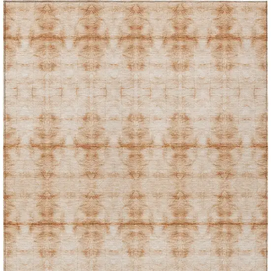 Salmon And Ivory Geometric Washable Indoor Outdoor Area Rug Photo 7