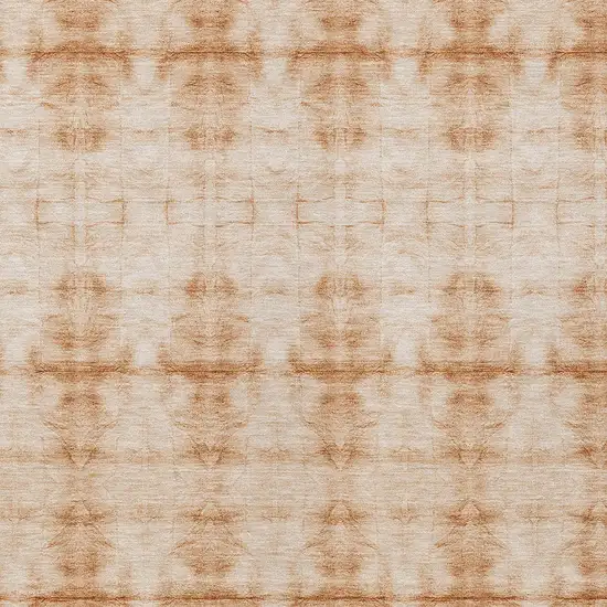 Salmon And Ivory Geometric Washable Indoor Outdoor Area Rug Photo 6
