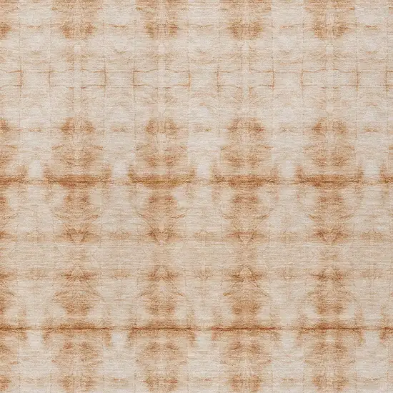 Salmon And Ivory Geometric Washable Indoor Outdoor Area Rug Photo 6