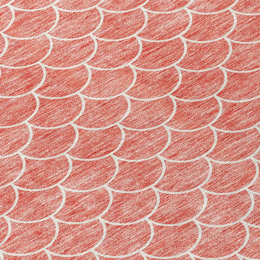Salmon And Ivory Geometric Washable Indoor Outdoor Area Rug Photo 5
