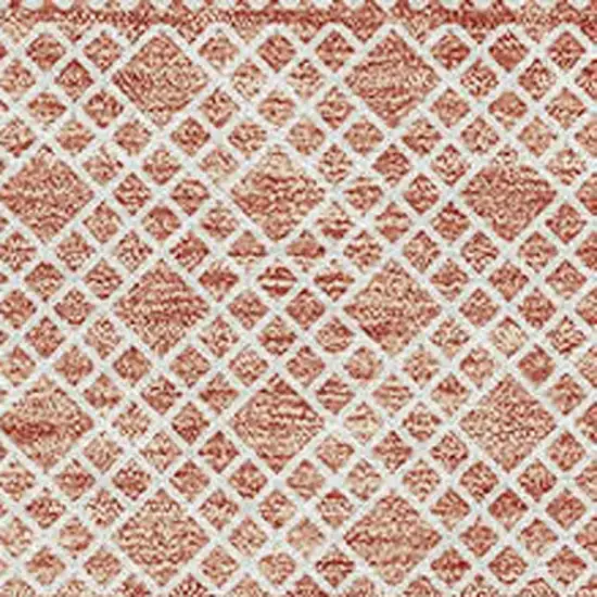 Salmon And Ivory Striped Washable Area Rug With UV Protection Photo 3